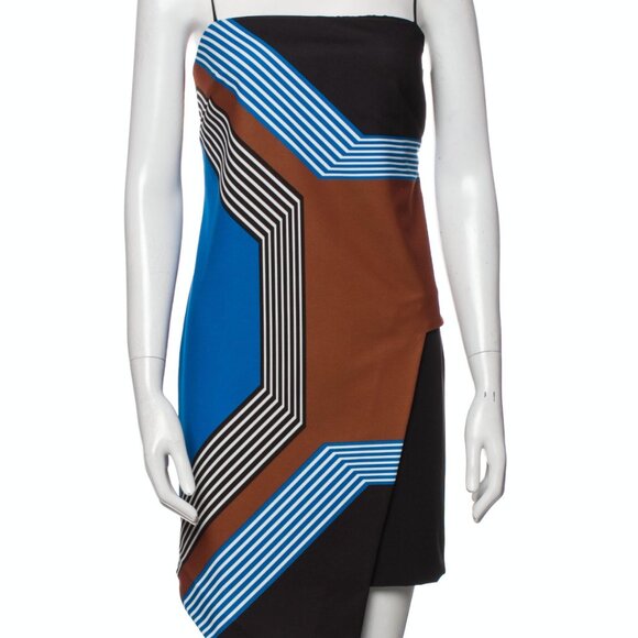 Milly Colorblock Mini Dress, Sz 6 Stretch - Picture 1 of 5